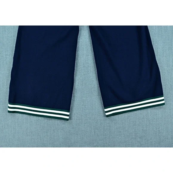 Caroline Constas Pant's Women L Navy Blue Wide-Leg Pull On NEW - Picture 10 of 10